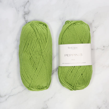 Fiddlesticks Peppin 8 in colourway Avocado – 8ply weight wool yarn