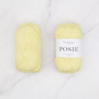 Fiddlesticks Posie in colourway Butter – 4ply weight cotton yarn