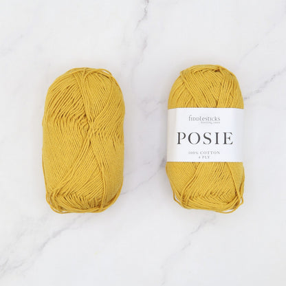 Fiddlesticks Posie in colourway Mustard – 4ply weight cotton yarn