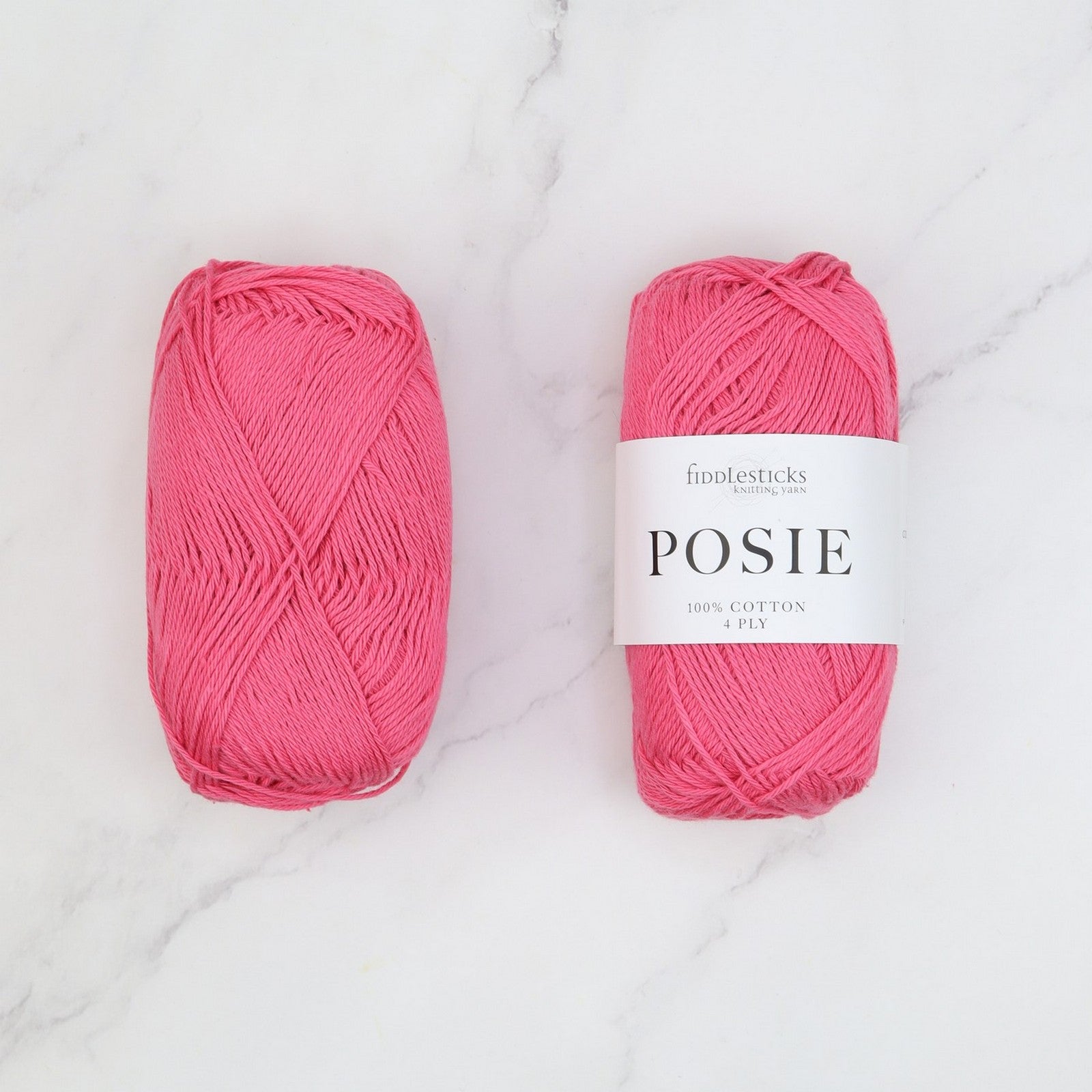 Fiddlesticks Posie in colourway Rouge – 4ply weight cotton yarn