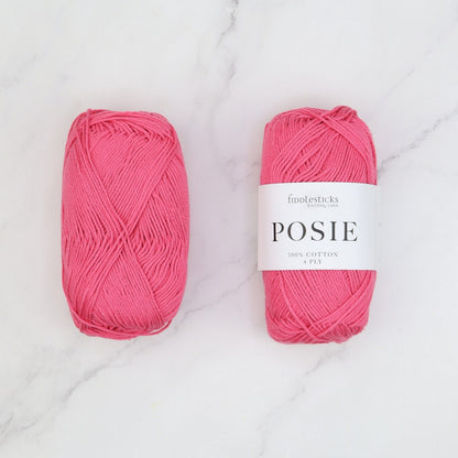 Fiddlesticks Posie in colourway Rouge – 4ply weight cotton yarn