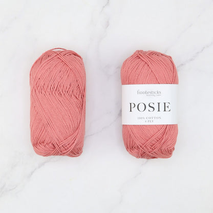 Fiddlesticks Posie in colourway Clay – 4ply weight cotton yarn