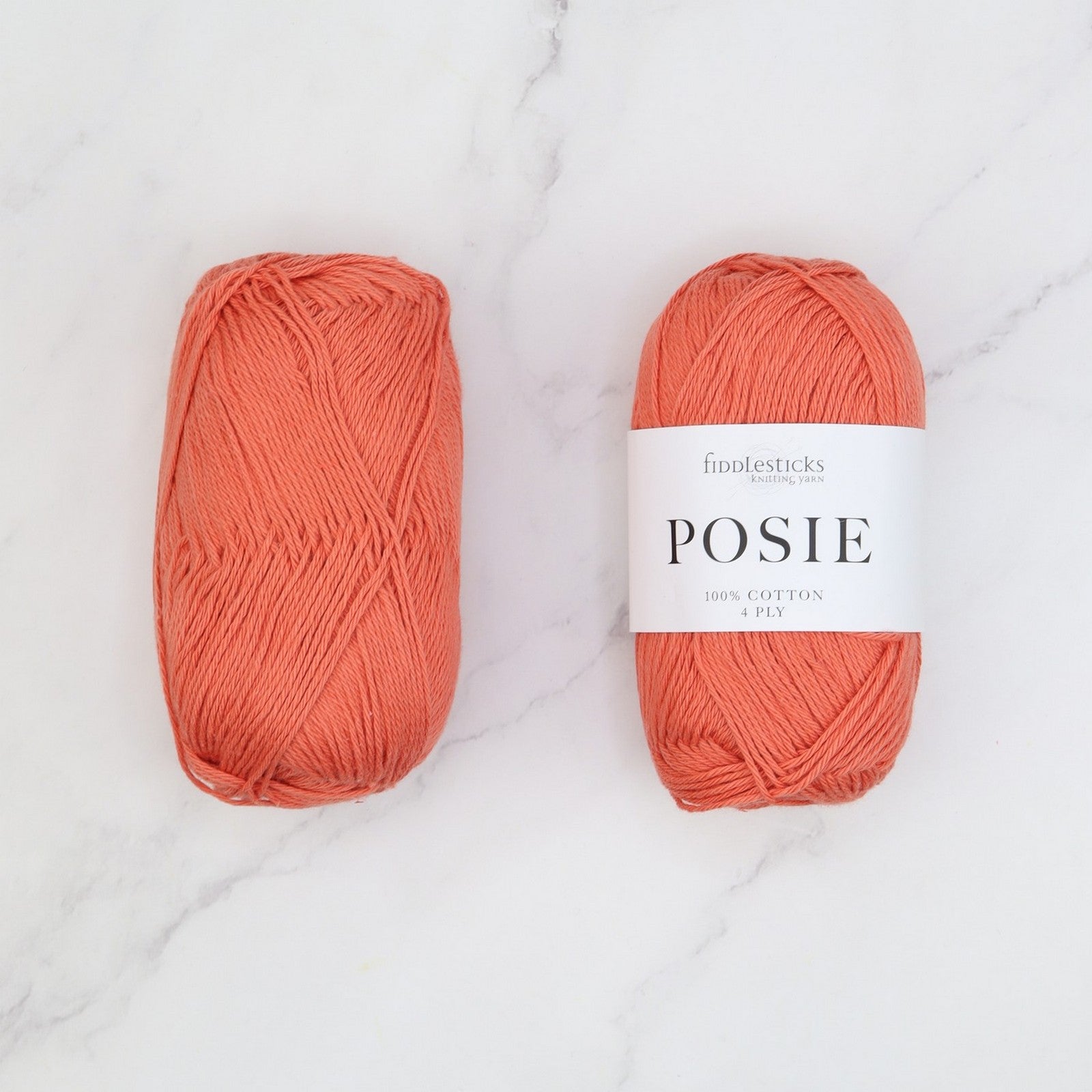 Fiddlesticks Posie in colourway Coral – 4ply weight cotton yarn