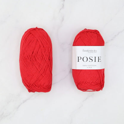 Fiddlesticks Posie in colourway Red – 4ply weight cotton yarn