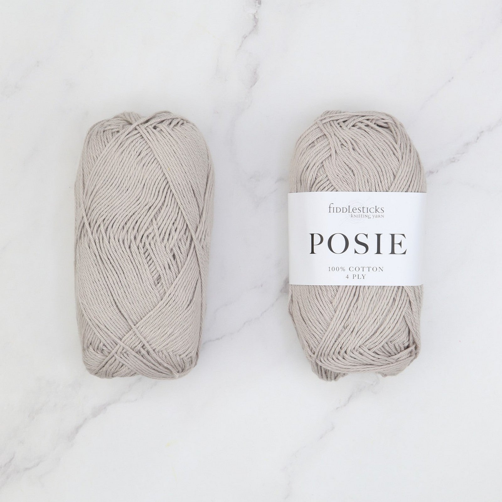 Fiddlesticks Posie in colourway Stone – 4ply weight cotton yarn