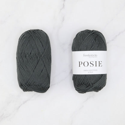 Fiddlesticks Posie in colourway Cement – 4ply weight cotton yarn