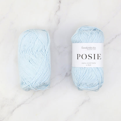 Fiddlesticks Posie in colourway Ice Blue – 4ply weight cotton yarn