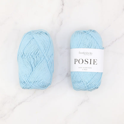 Fiddlesticks Posie in colourway Sky – 4ply weight cotton yarn