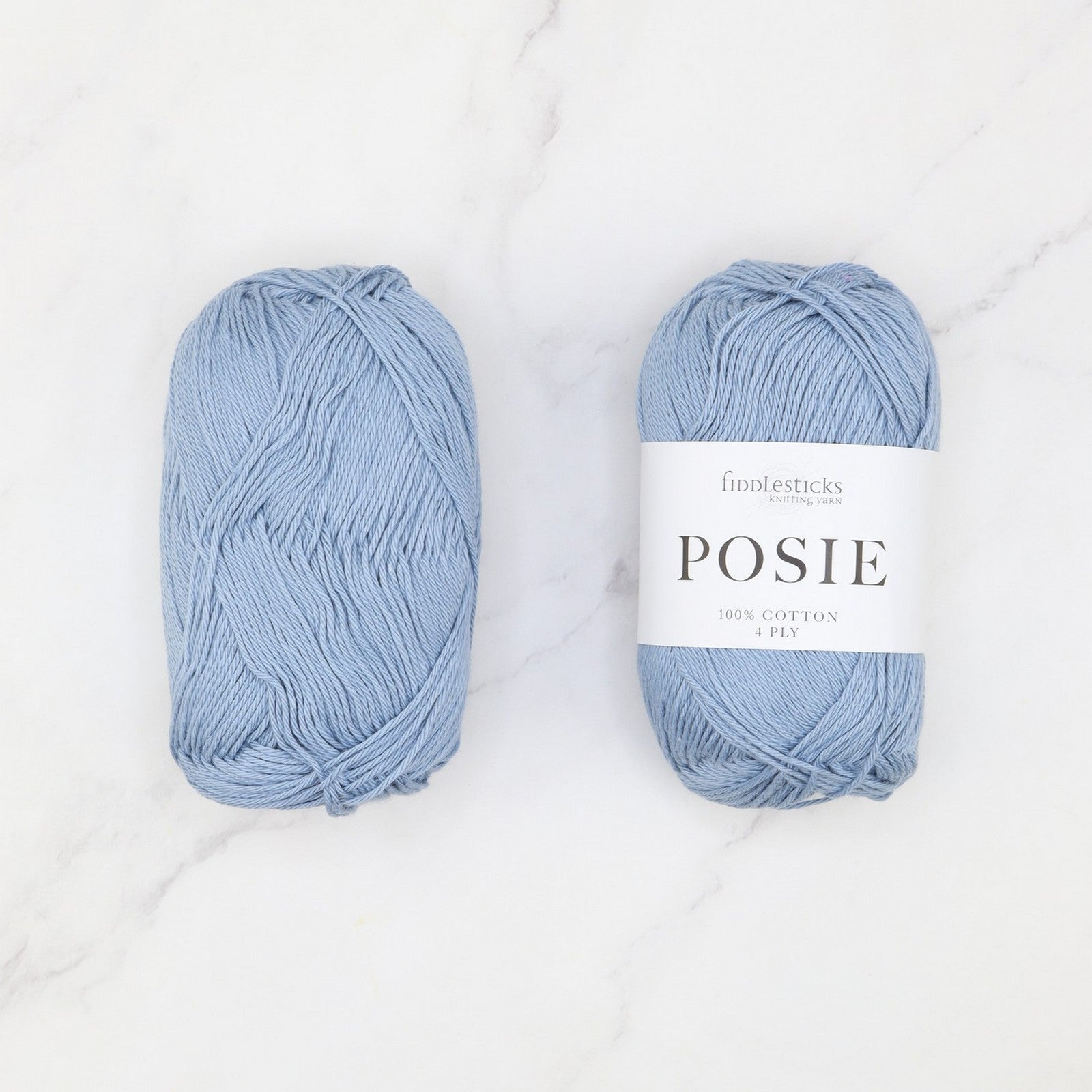 Fiddlesticks Posie in colourway Denim – 4ply weight cotton yarn
