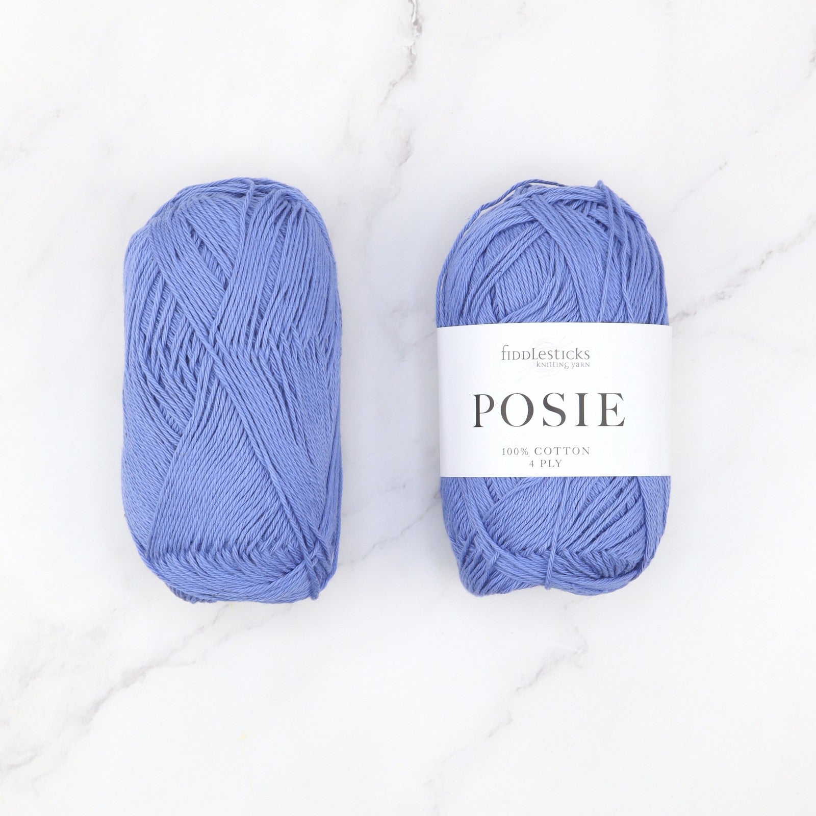 Fiddlesticks Posie in colourway Cornflower – 4ply weight cotton yarn