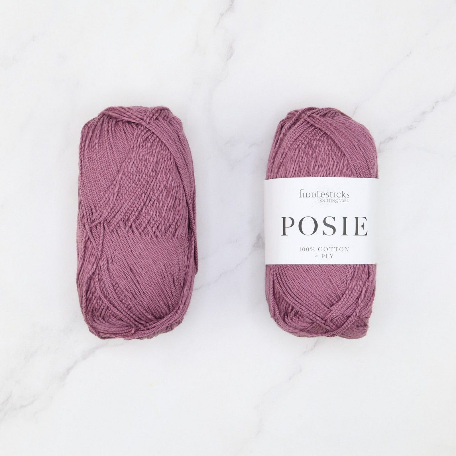 Fiddlesticks Posie in colourway Mulberry – 4ply weight cotton yarn