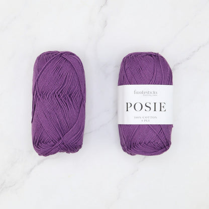 Fiddlesticks Posie in colourway Plum – 4ply weight cotton yarn