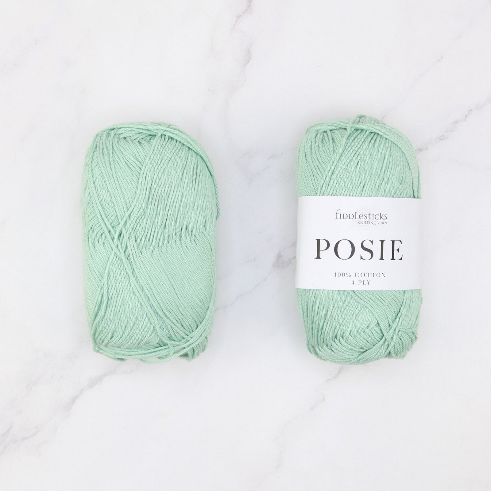 Fiddlesticks Posie in colourway Sage – 4ply weight cotton yarn