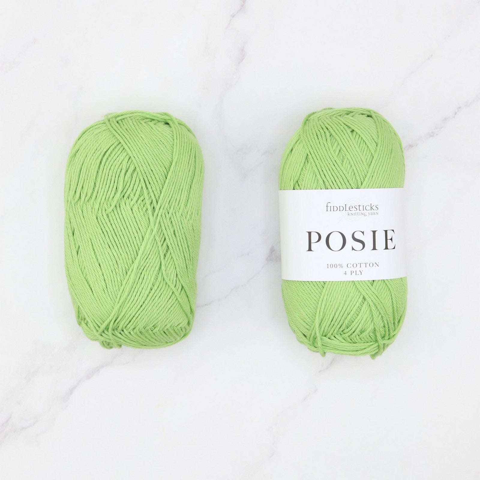 Fiddlesticks Posie in colourway Leaf – 4ply weight cotton yarn