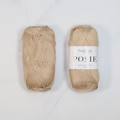 Fiddlesticks Posie in colourway Suede – 4ply weight cotton yarn