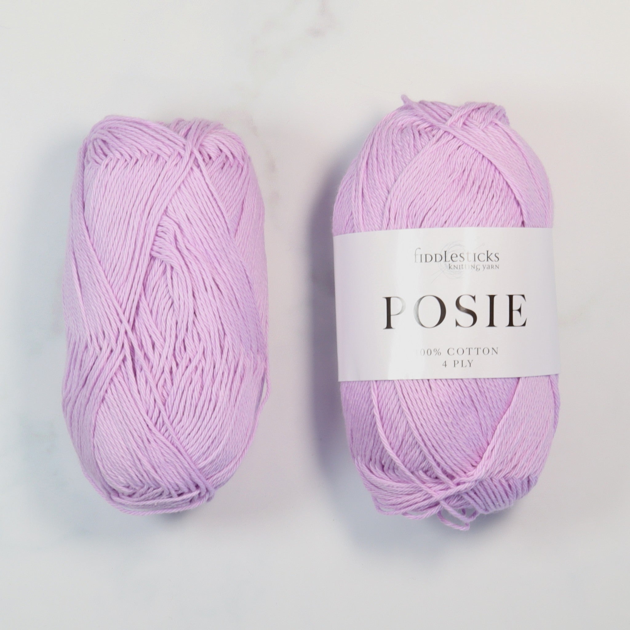 Fiddlesticks Posie in colourway Lilac – 4ply weight cotton yarn