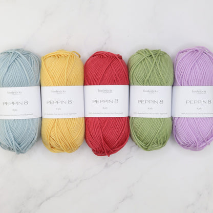Squircles Blanket kit, colourway Somewhere Over the Rainbow