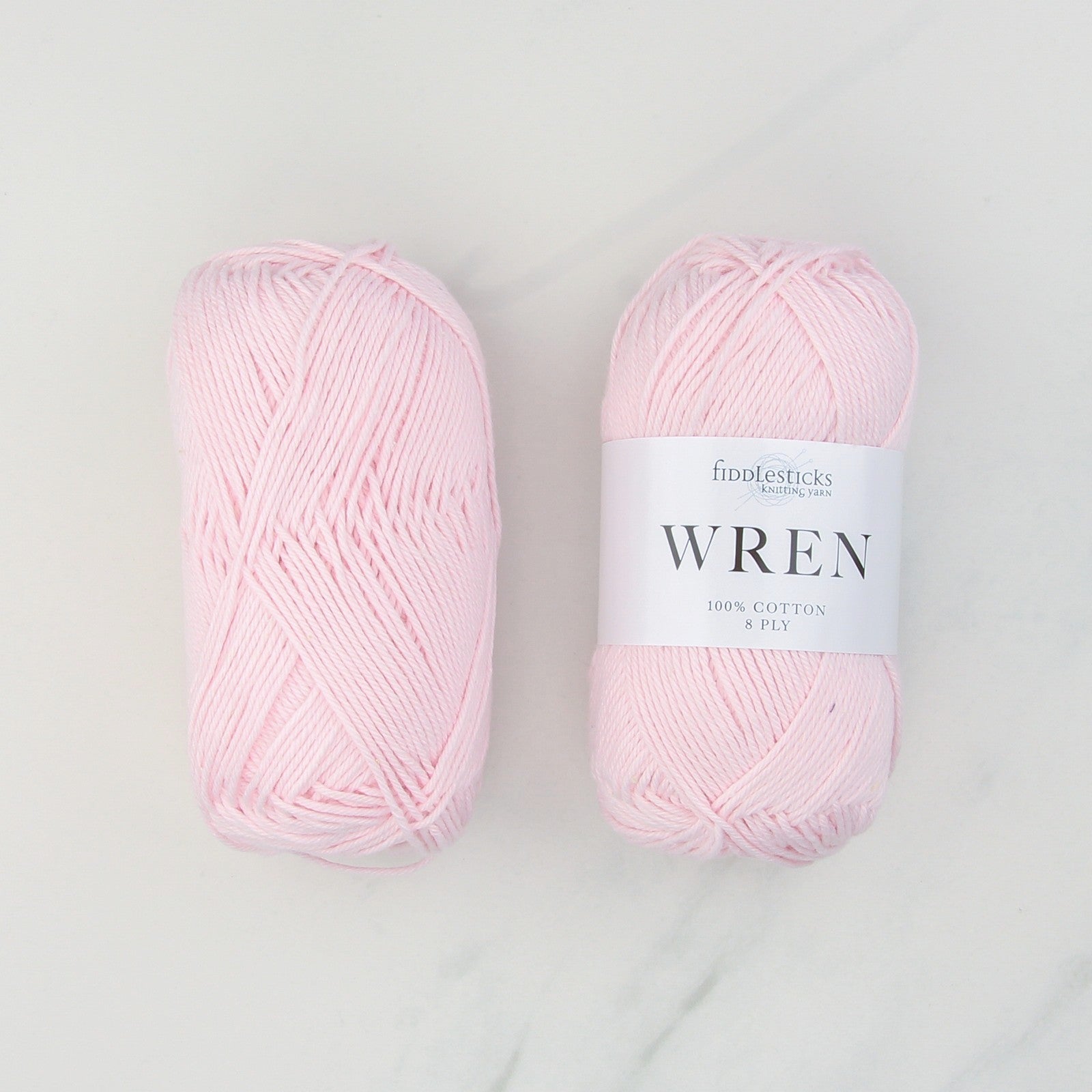 Fiddlesticks Wren in colourway W 008 Petal – 8ply weight cotton yarn