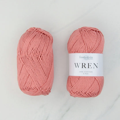 Fiddlesticks Wren in colourway W 015 Clay – 8ply weight cotton yarn