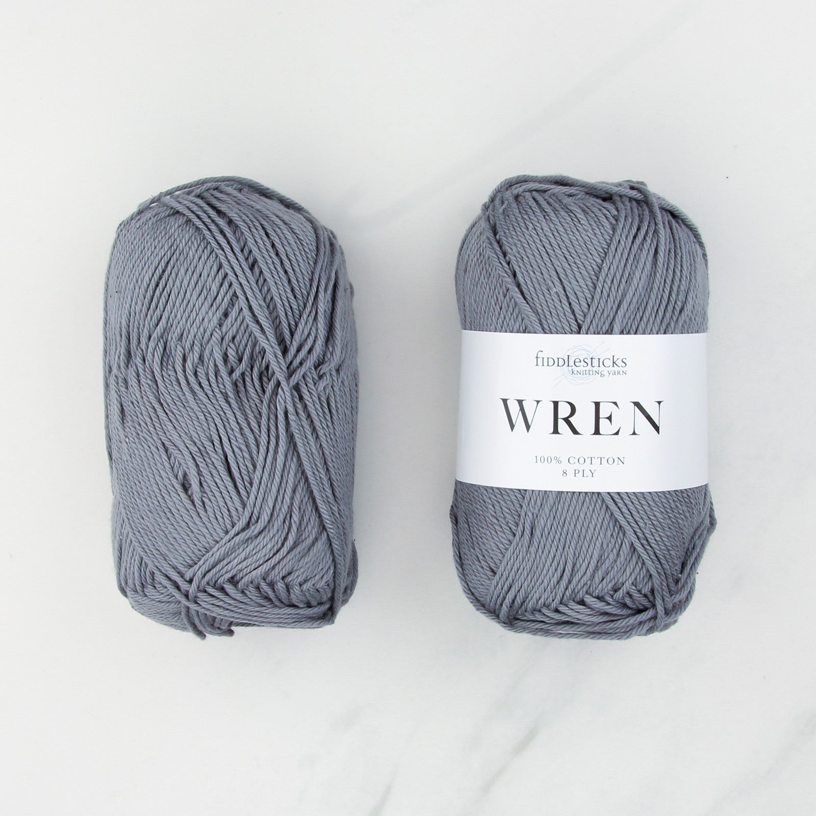 Fiddlesticks Wren in colourway W 021 Tin – 8ply weight cotton yarn