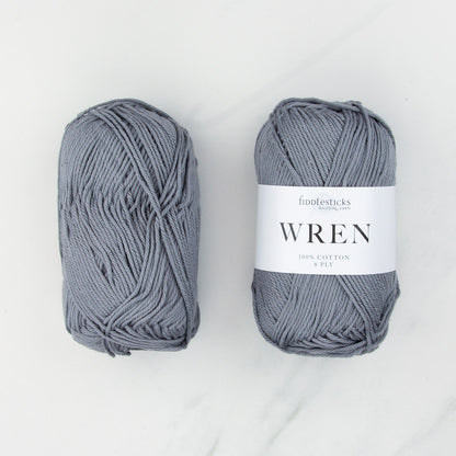 Fiddlesticks Wren in colourway W 021 Tin – 8ply weight cotton yarn