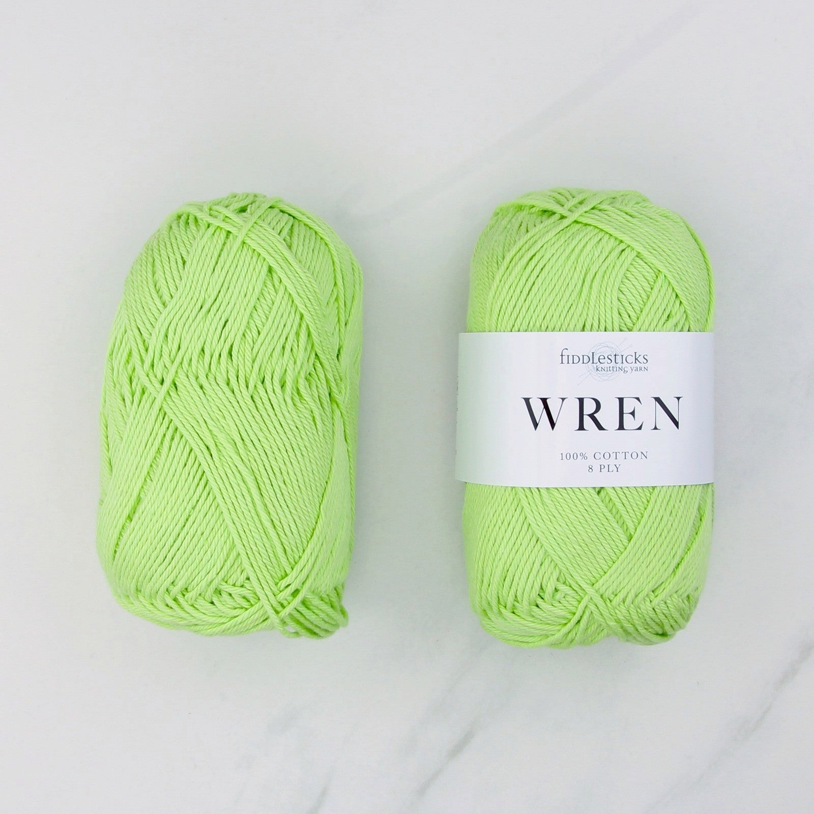 Fiddlesticks Wren in colourway W 034 Mint – 8ply weight cotton yarn