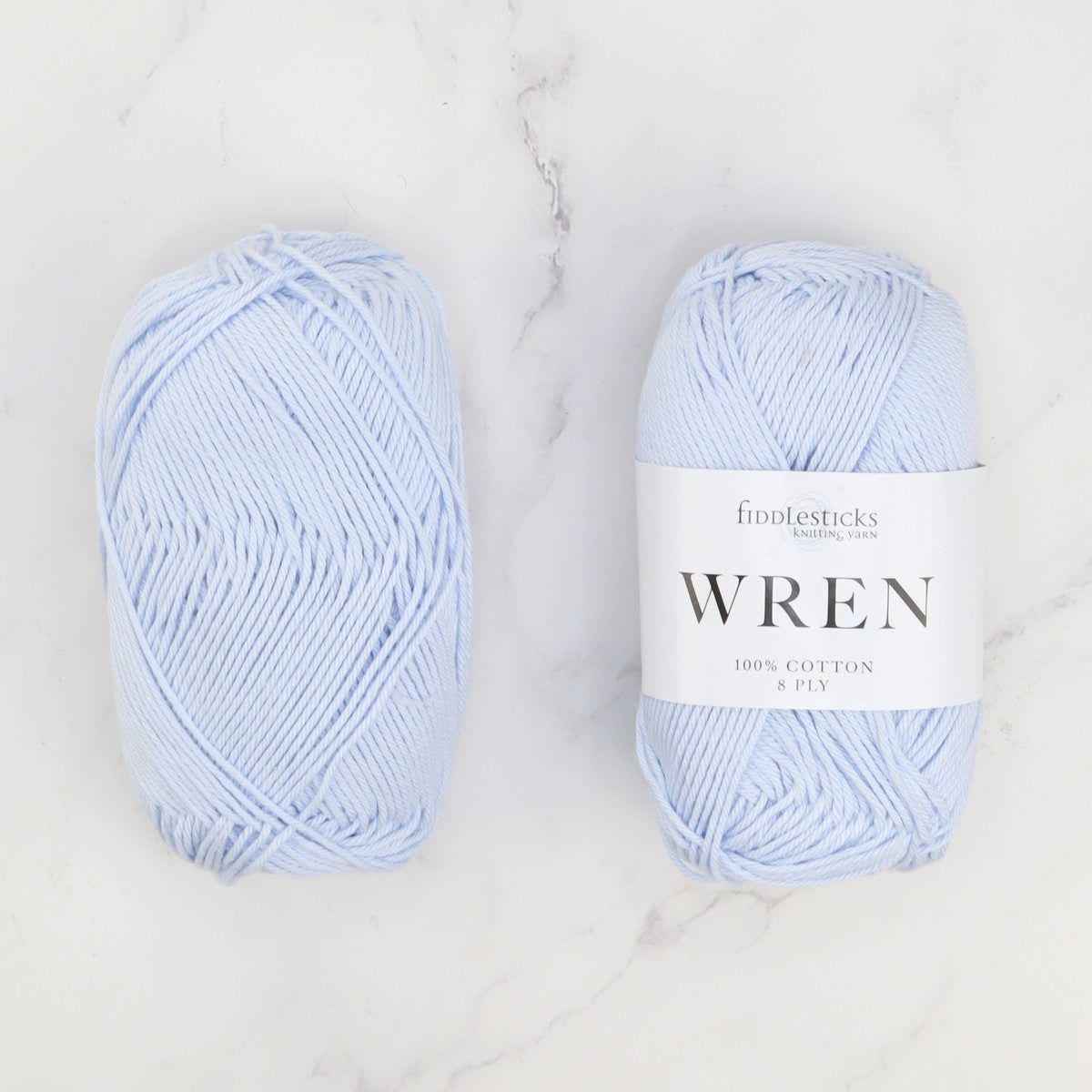 Fiddlesticks Wren in colourway W 040 Pastel Blue – 8ply weight cotton yarn