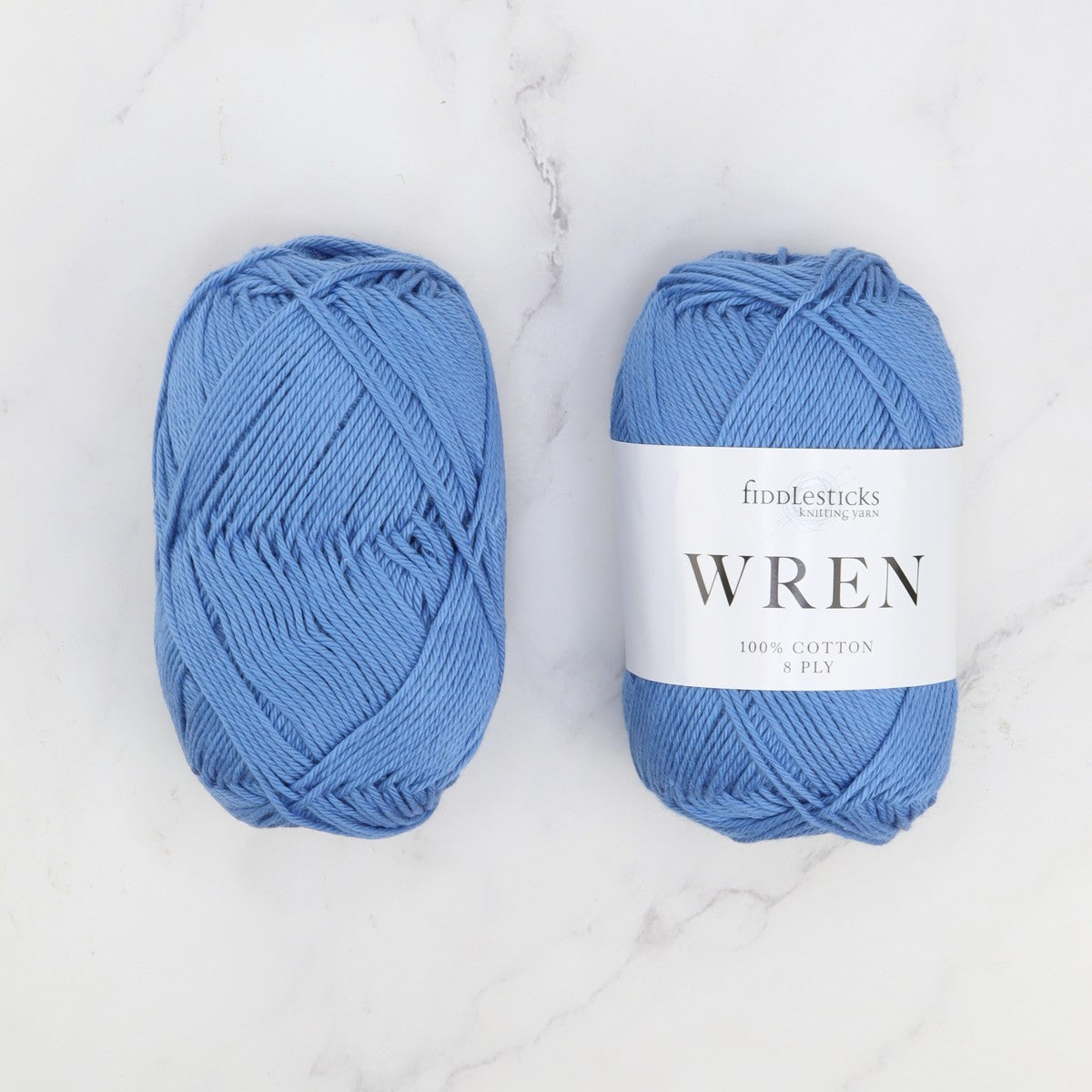 Fiddlesticks Wren in colourway W 041 Azure – 8ply weight cotton yarn