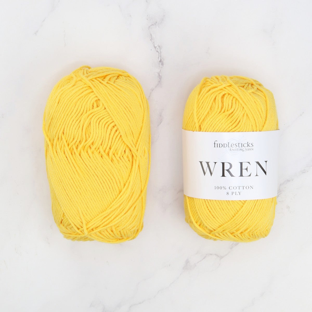 Fiddlesticks Wren in colourway W 050 Marigold – 8ply weight cotton yarn