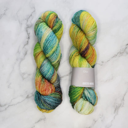 Gusto Wool Olio in colourway Everglade – 10ply weight merino yarn