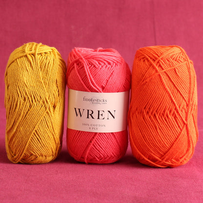 Fiddlesticks Wren – 8ply weight cotton yarn – view 2