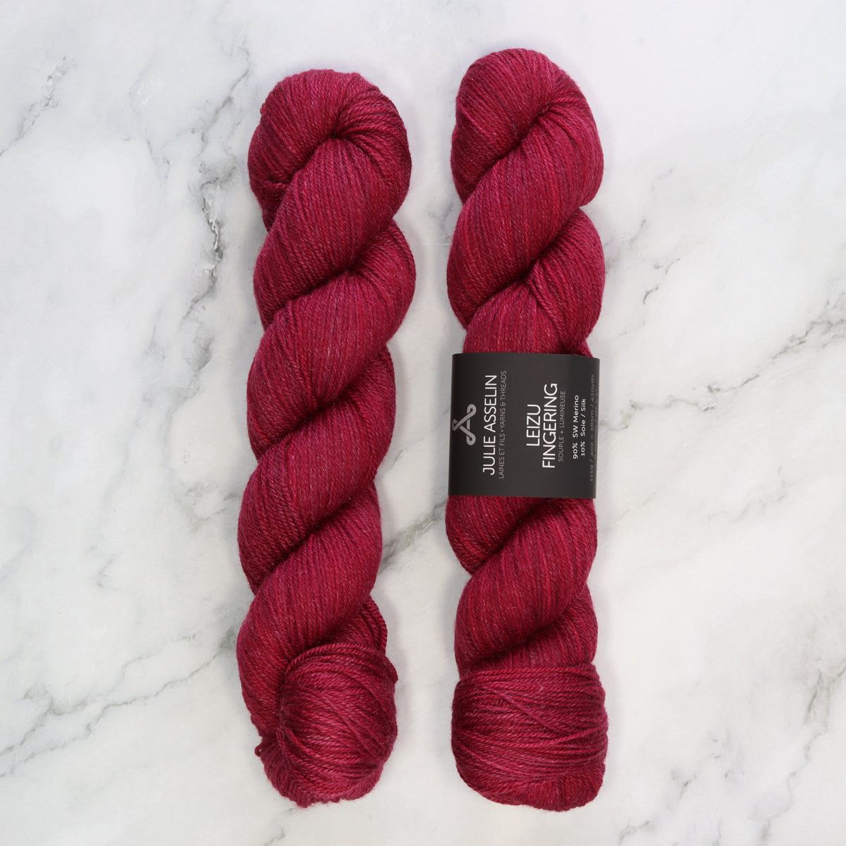 Julie Asselin Leizu Fingering in colourway Bisous – 4ply weight merino, silk yarn