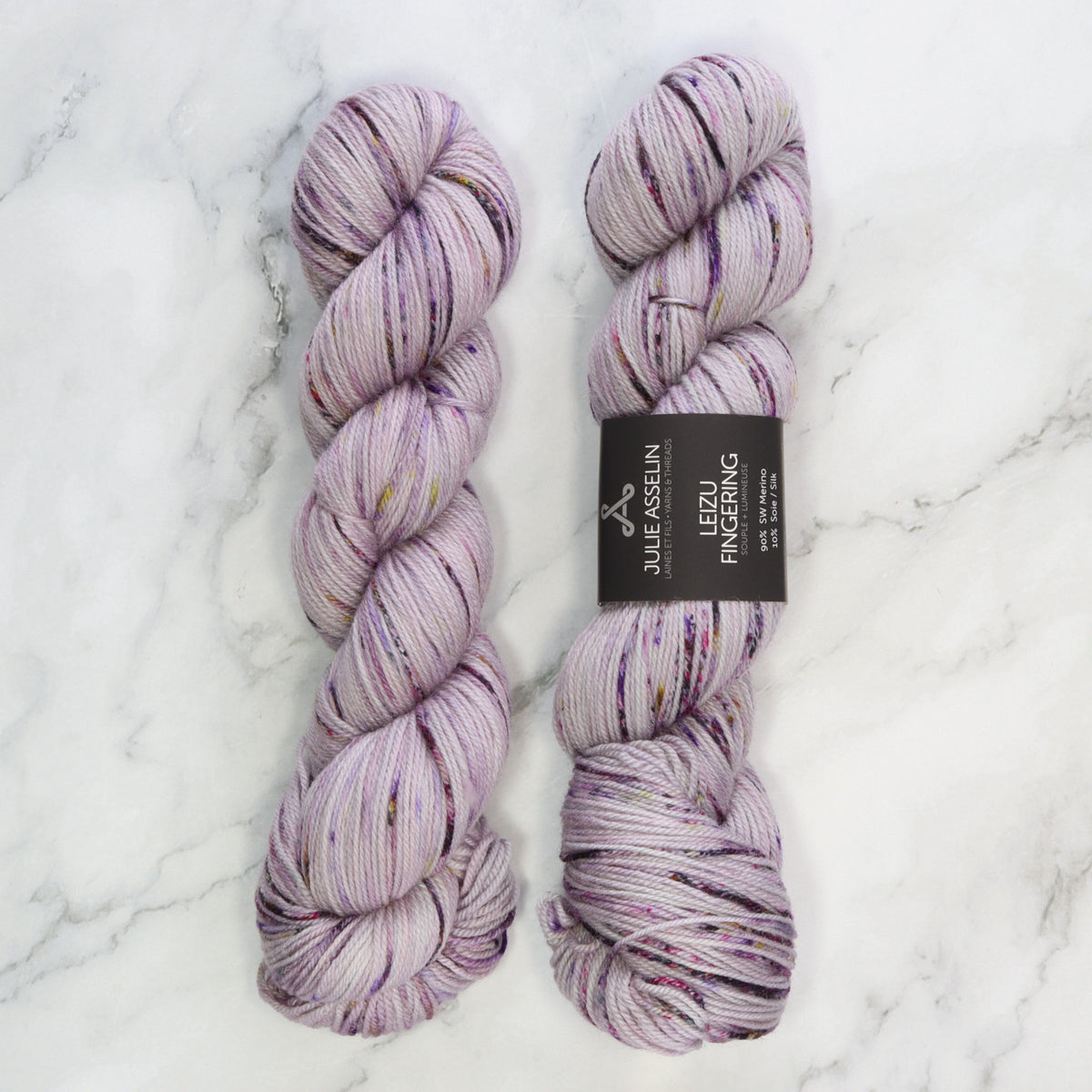 Julie Asselin Leizu Fingering in colourway Charlotte – 4ply weight merino, silk yarn