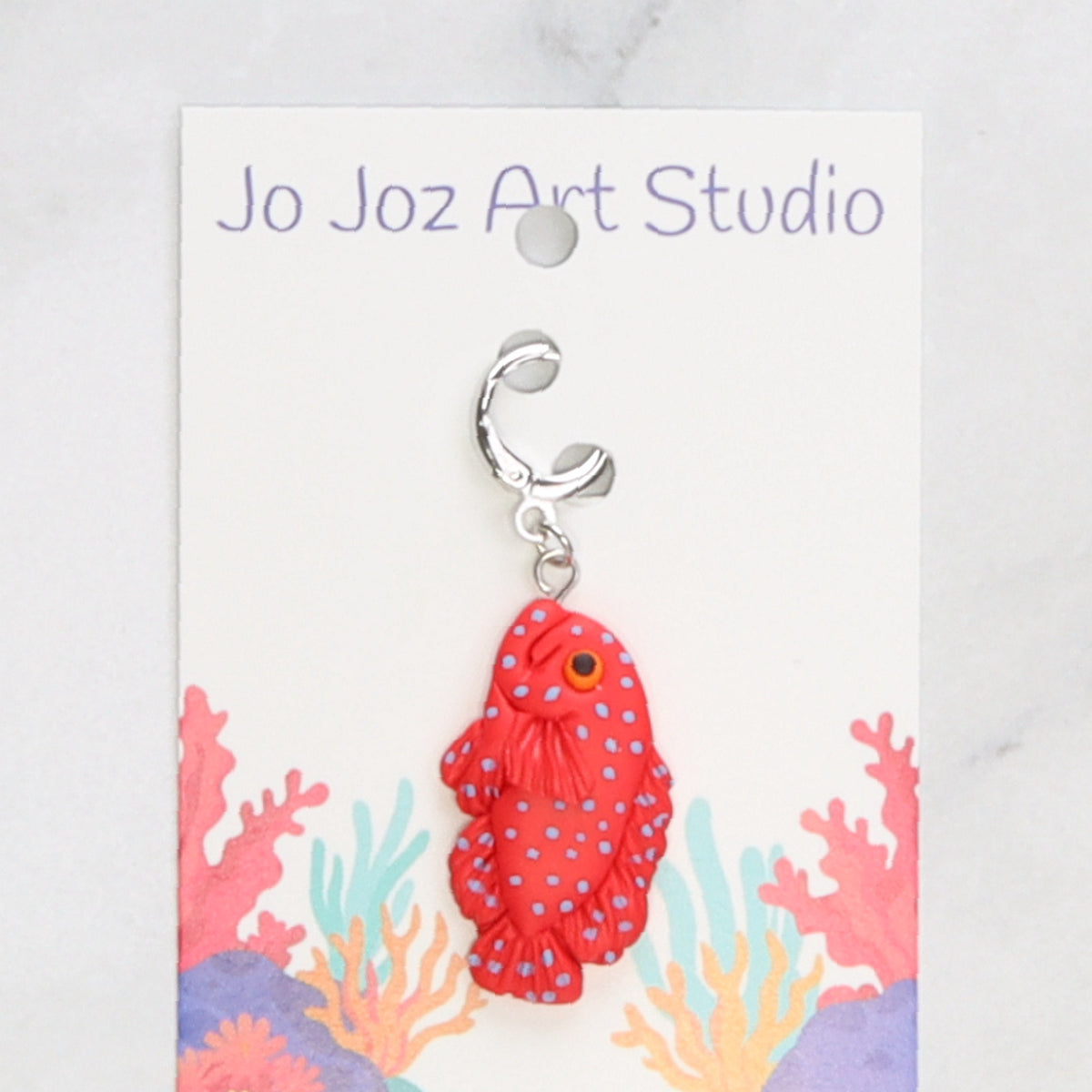 Jo Joz Art Studio Marine Life Stitch Markers – Red Coral Cod