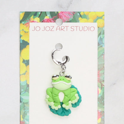 Jo Joz Art Studio Reptiles Stitch Markers – White Lipped Green Tree Frog