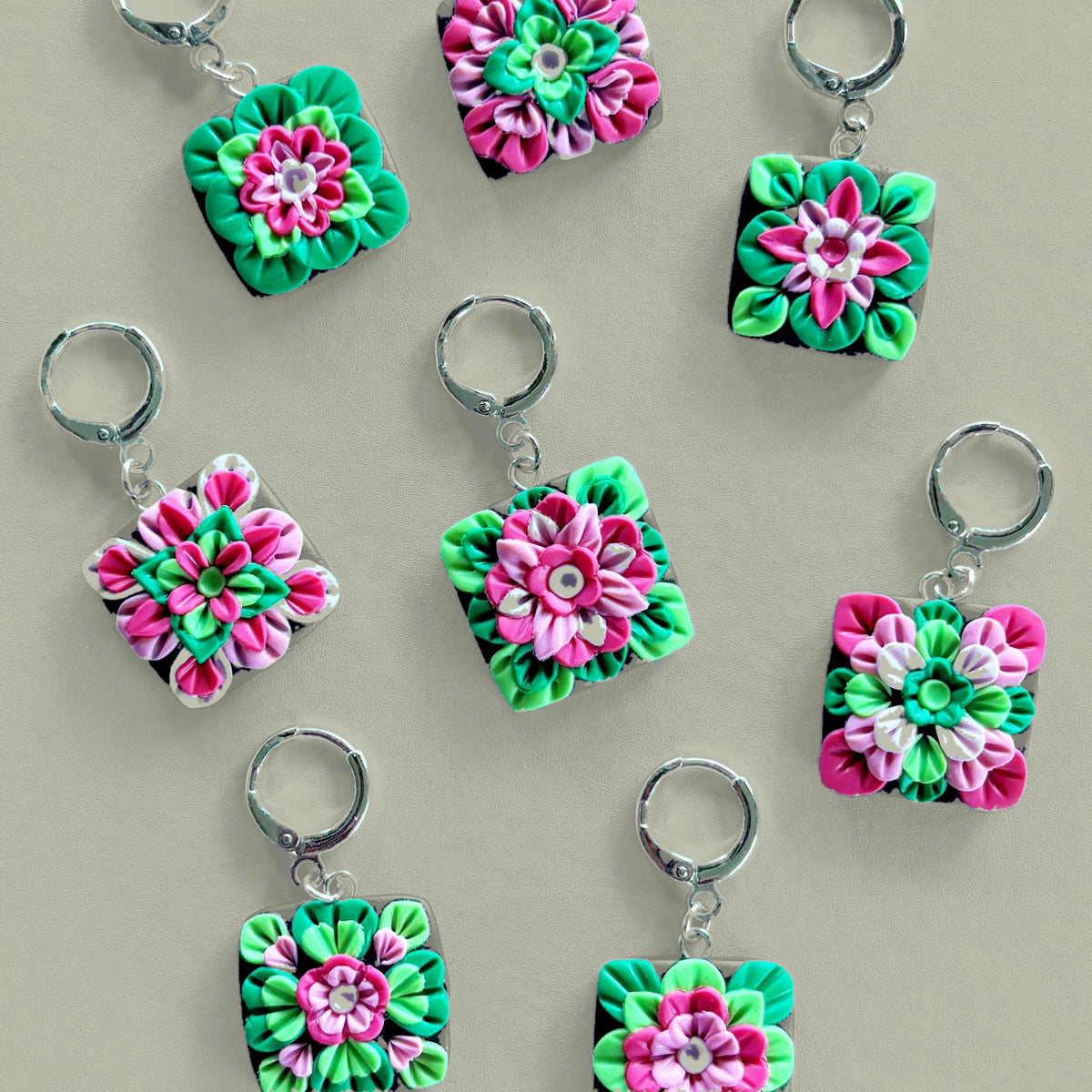 Jo Joz Art Studio Granny Square Pink/Green Stitch Markers