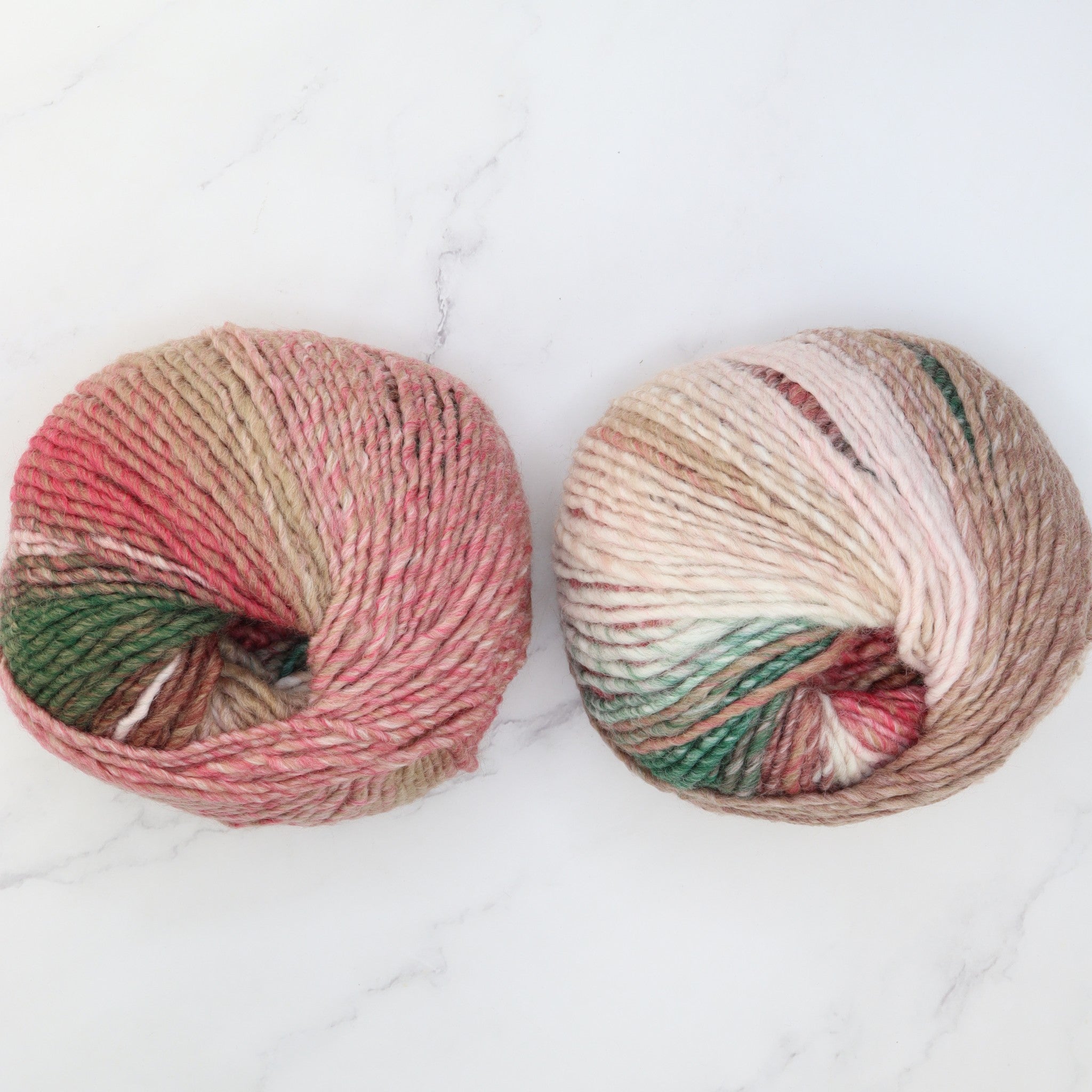 Katia Azteca in colourway Pink/Green/Cream – 10ply weight wool, acrylic yarn