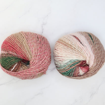 Katia Azteca in colourway Pink/Green/Cream – 10ply weight wool, acrylic yarn