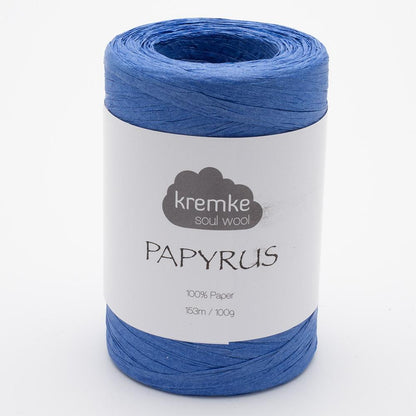 Kremke Soul Wool Papyrus in colourway Blue – 8ply weight paper yarn