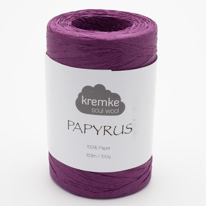 Kremke Soul Wool Papyrus in colourway Aubergine – 8ply weight paper yarn