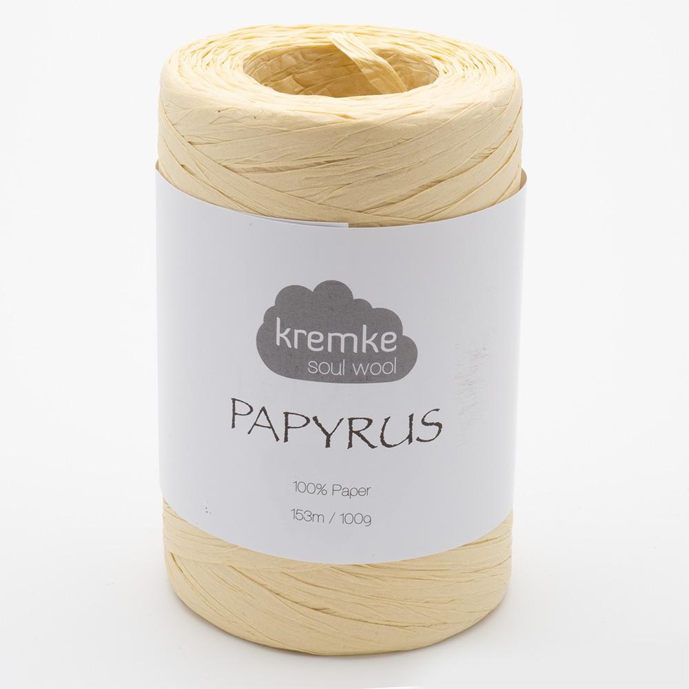 Kremke Soul Wool Papyrus in colourway Creamy White – 8ply weight paper yarn