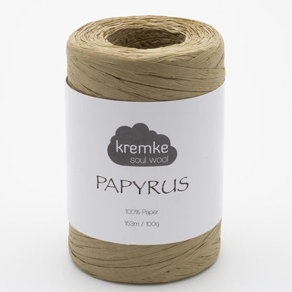 Kremke Soul Wool Papyrus in colourway Mud – 8ply weight paper yarn