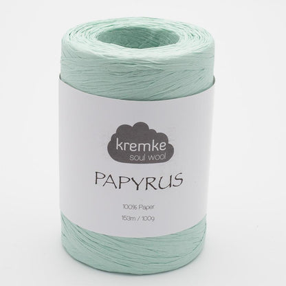 Kremke Soul Wool Papyrus in colourway Pale Turquoise – 8ply weight paper yarn