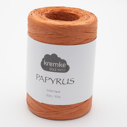 Kremke Soul Wool Papyrus in colourway Burnt Orange – 8ply weight paper yarn