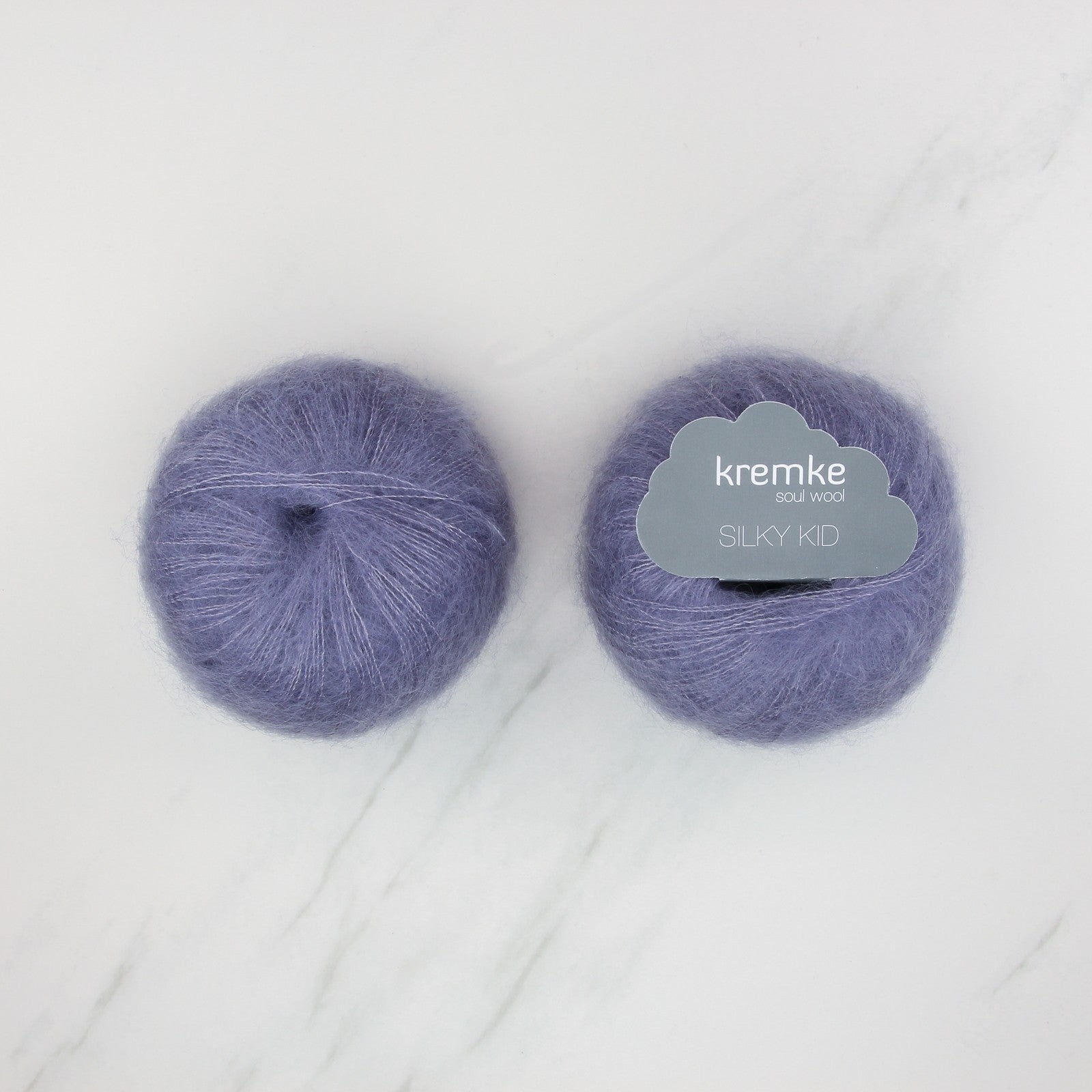 Kremke Soul Wool Silky Kid in colourway 06-048 Purple Grey – 2ply weight mohair, silk yarn