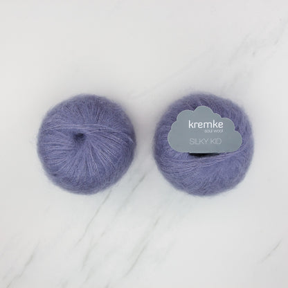 Kremke Soul Wool Silky Kid in colourway 06-048 Purple Grey – 2ply weight mohair, silk yarn