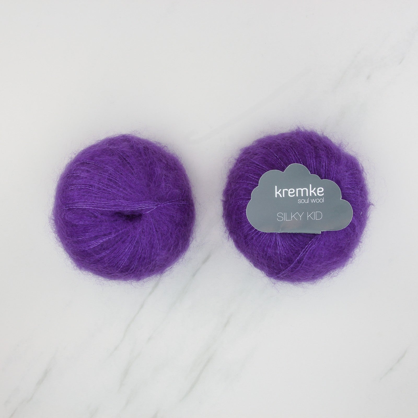 Kremke Soul Wool Silky Kid in colourway 06-052 Purple – 2ply weight mohair, silk yarn