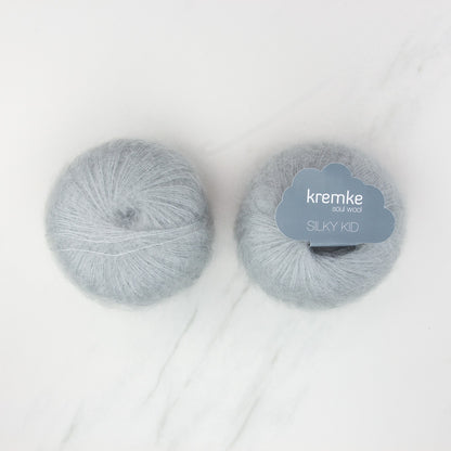 Kremke Soul Wool Silky Kid in colourway 06-058 Fog – 2ply weight mohair, silk yarn