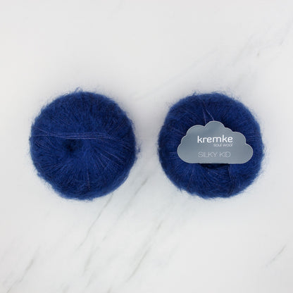 Kremke Soul Wool Silky Kid in colourway 07-095 Navy – 2ply weight mohair, silk yarn