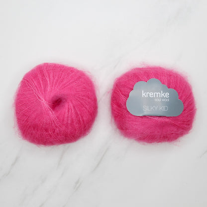 Kremke Soul Wool Silky Kid in colourway 10-106 Pink – 2ply weight mohair, silk yarn